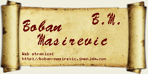 Boban Maširević vizit kartica